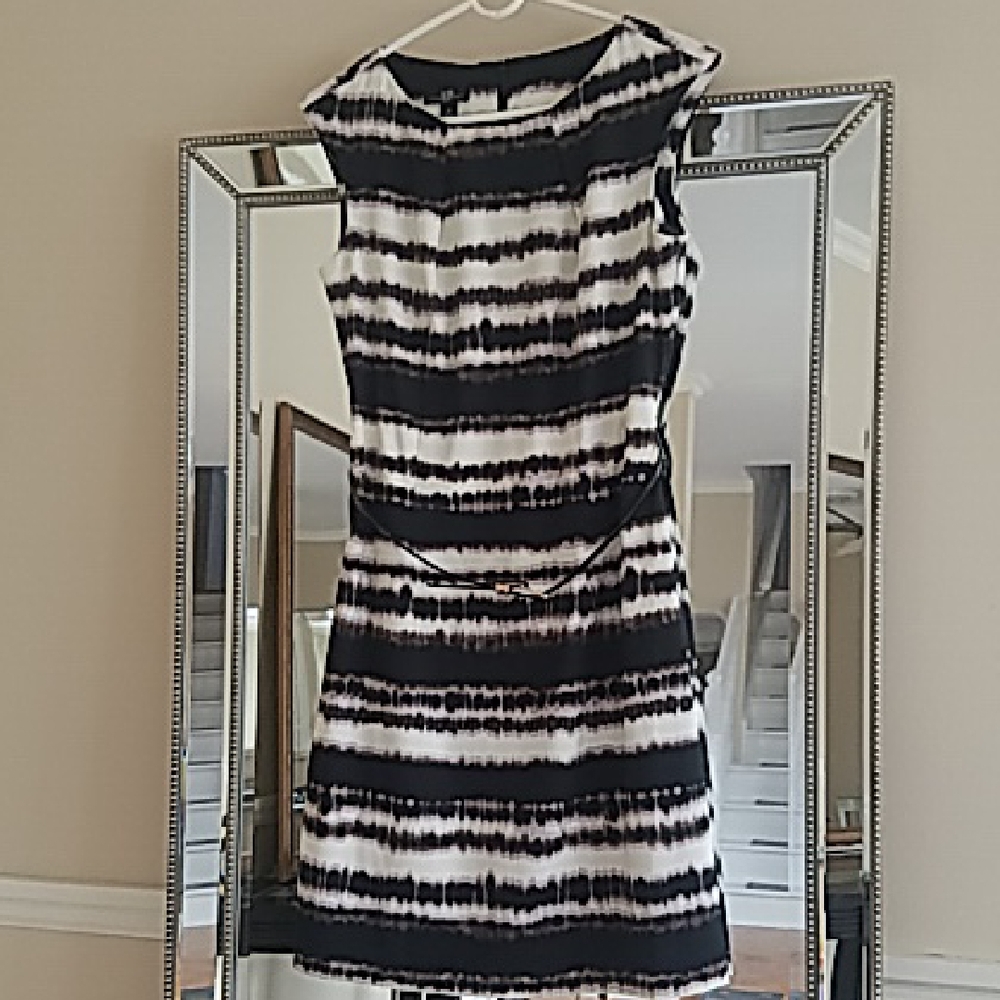 AGB Tailored Sleeveless Dress With Skinny Belt